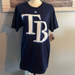 🏈NWT Majestic Woman’s Tampa Bay Rays T-Shirt Size Medium